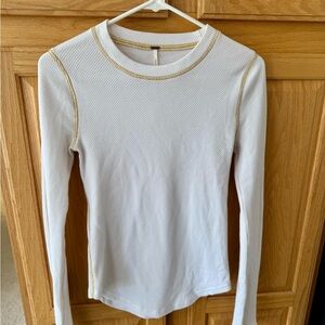 FREE PEOPLE Thermal Top With Zippered Sleeves